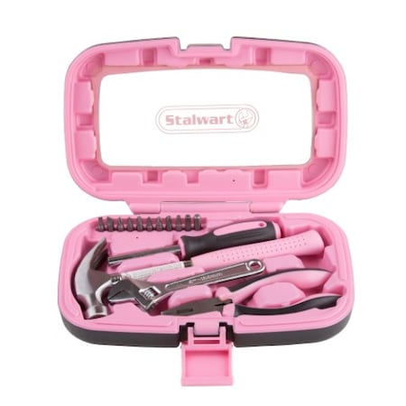 Fleming Supply Household Hand Tools, Pink Tool Set - 15 Piece, Set Includes - Hammer, Wrench, Screwdriver, Pliers 857981FWR
